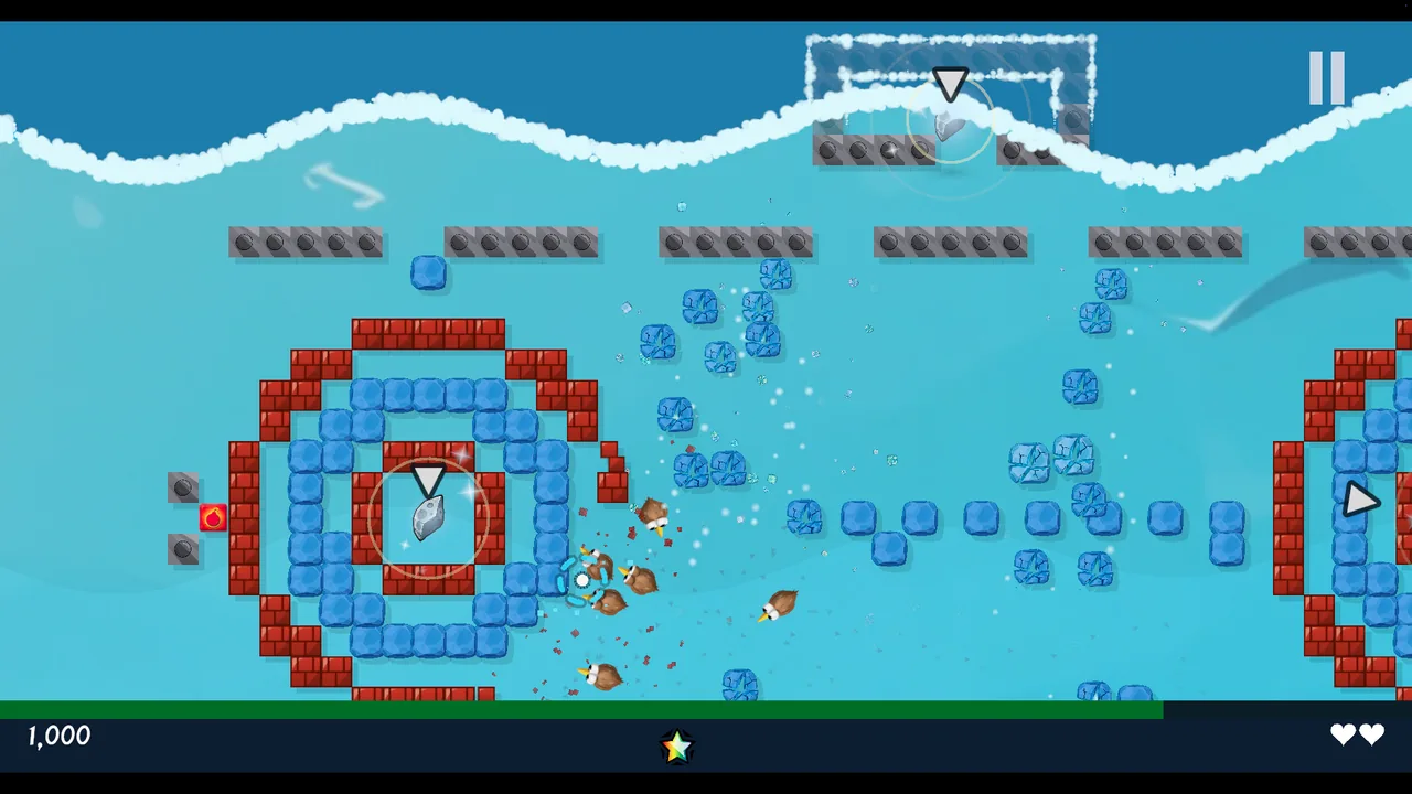 Cold Snap: ice blocks skating across a frozen shore